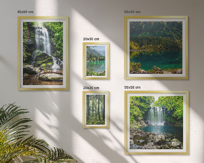 Set di 5 quadri Cascate, paesaggi forestali, natura