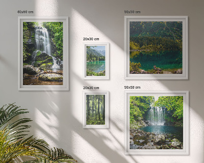 Set di 5 quadri Cascate, paesaggi forestali, natura