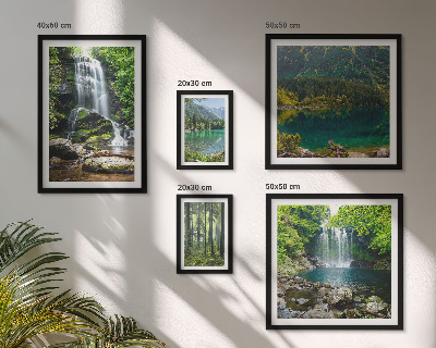 Set di 5 quadri Cascate, paesaggi forestali, natura