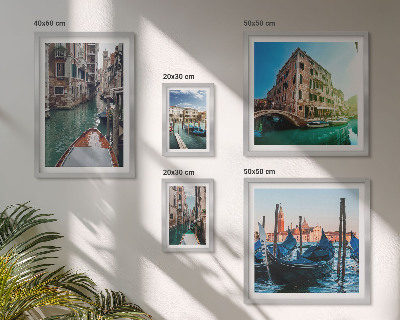 Set di quadri incorniciati Il fascino delle gondole sui canali di Venezia