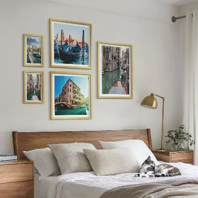 Set di quadri incorniciati con il fascino delle gondole sui canali di Venezia