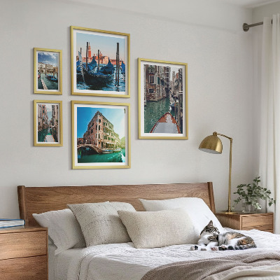 Set di quadri incorniciati Il fascino delle gondole sui canali di Venezia
