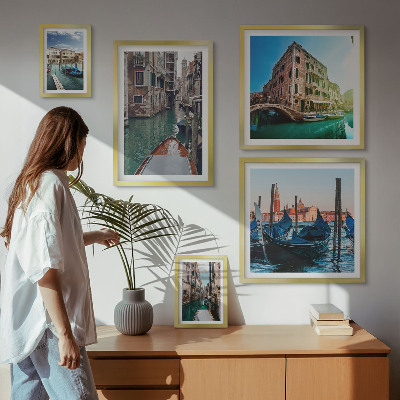 Set di quadri incorniciati Il fascino delle gondole sui canali di Venezia