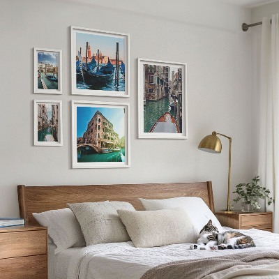 Set di quadri incorniciati Il fascino delle gondole sui canali di Venezia
