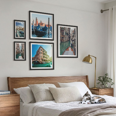 Set di quadri incorniciati Il fascino delle gondole sui canali di Venezia