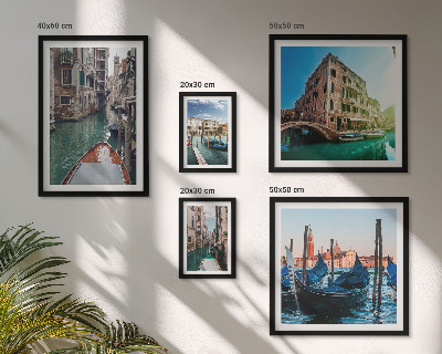 Set di quadri incorniciati Il fascino delle gondole sui canali di Venezia