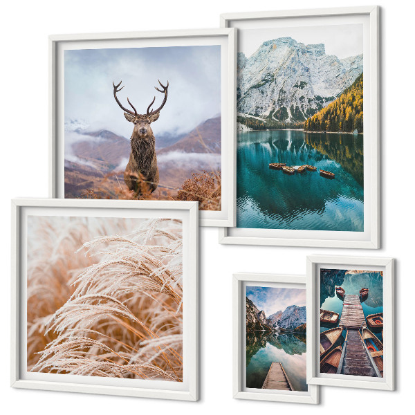 Set di 5 quadri Paesaggi montani e la bellezza della natura