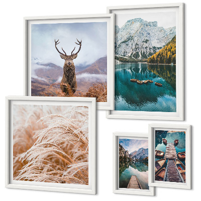 Set di 5 quadri Paesaggi montani e la bellezza della natura