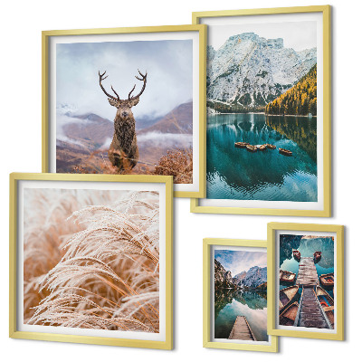 Set di 5 quadri Paesaggi montani e la bellezza della natura