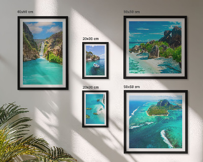Polittico con cornice Cascate e spiagge tropicali