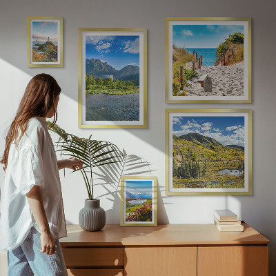 Set di 5 quadri Paesaggi di montagne e spiagge