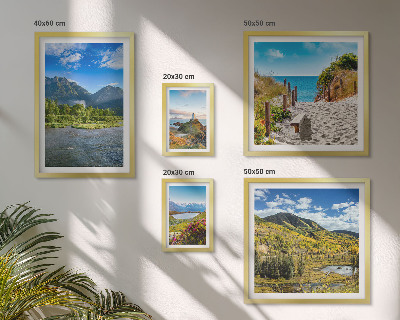 Set di 5 quadri Paesaggi di montagne e spiagge