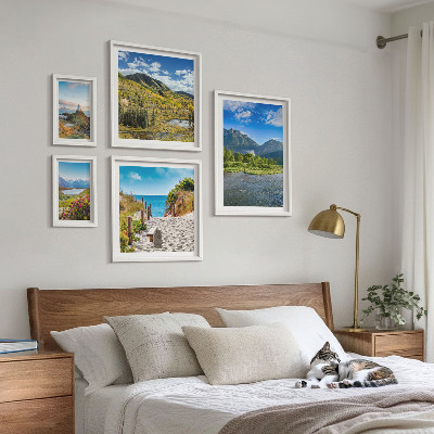 Set di 5 quadri Paesaggi di montagne e spiagge
