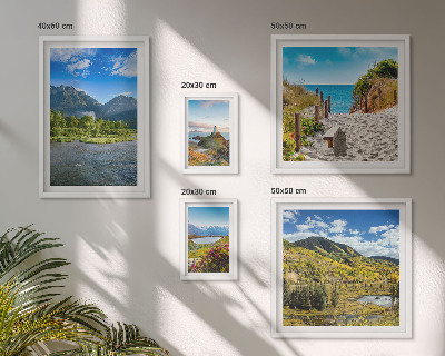 Set di 5 quadri Paesaggi di montagne e spiagge