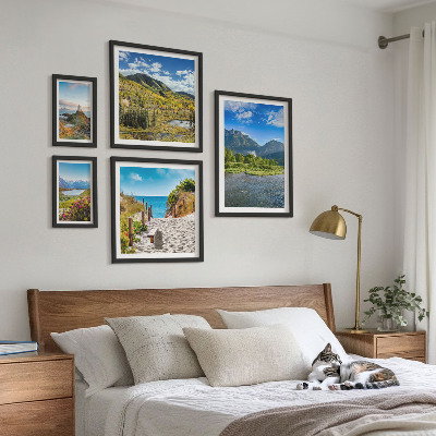 Set di 5 quadri Paesaggi di montagne e spiagge