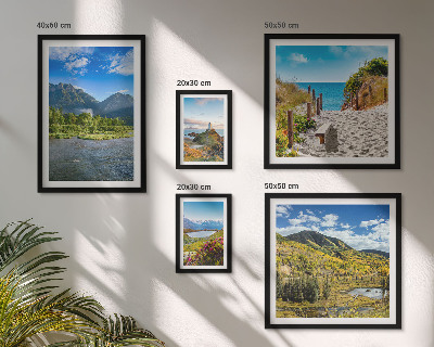 Set di 5 quadri Paesaggi di montagne e spiagge