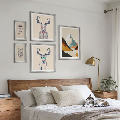Polittico con cornice Ritratti di animali eleganti