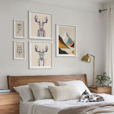 Polittico con cornice Ritratti di animali eleganti