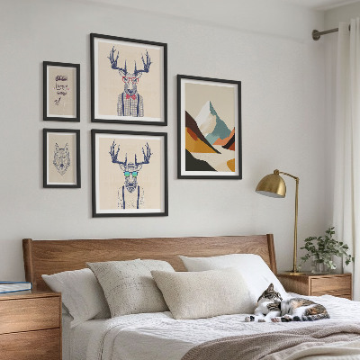 Polittico con cornice Ritratti di animali eleganti