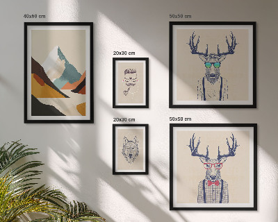 Polittico con cornice Ritratti di animali eleganti
