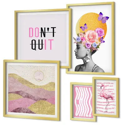 Set di quadri incorniciati con motivi floreali in stile boho