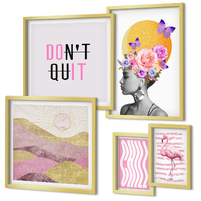 Set di quadri incorniciati Idee floreali in stile boho