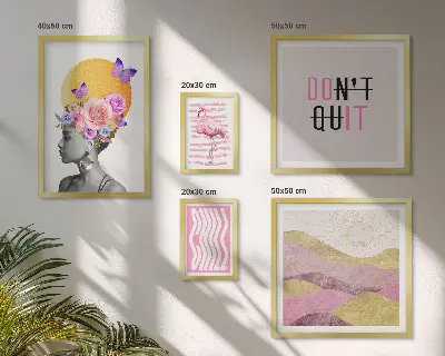 Set di quadri incorniciati con motivi floreali in stile boho
