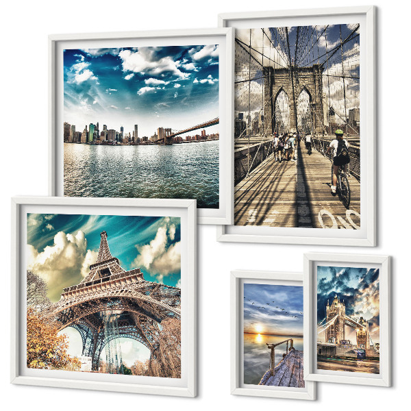 Set di quadri incorniciati Ponti e strutture cittadine