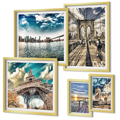 Set di quadri incorniciati Ponti e strutture cittadine