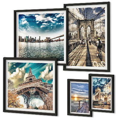 Set di quadri incorniciati Ponti e strutture cittadine
