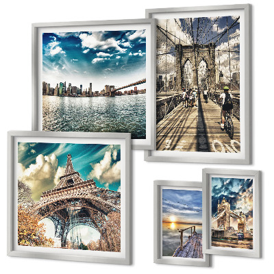 Set di quadri incorniciati Ponti e strutture cittadine