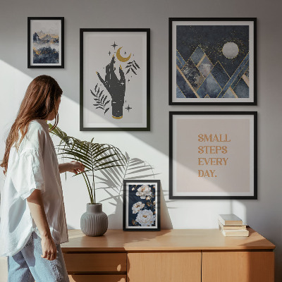 Set di 5 quadri Stile bohémien con natura e messaggi