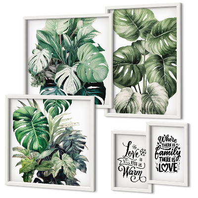 Set di quadri incorniciati Motivi vegetali e citazioni boho
