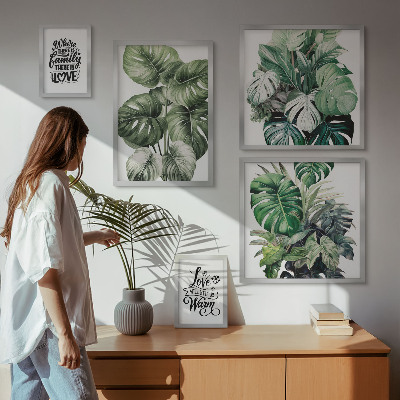 Set di quadri incorniciati Motivi vegetali e citazioni boho