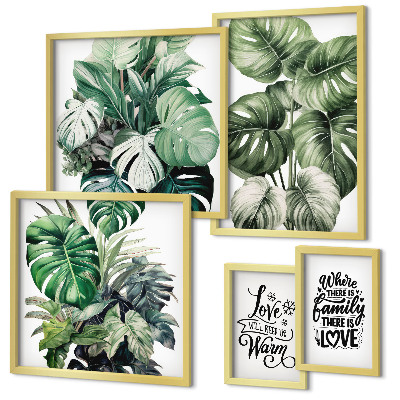 Set di quadri incorniciati Motivi vegetali e citazioni boho