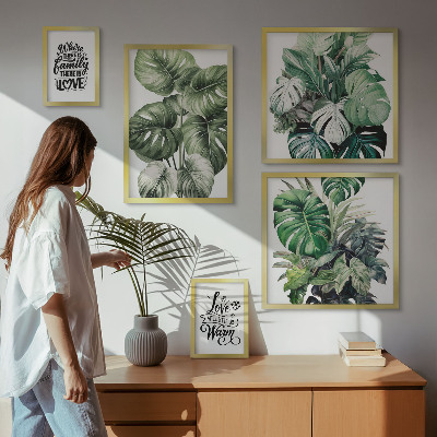 Set di quadri incorniciati Motivi vegetali e citazioni boho