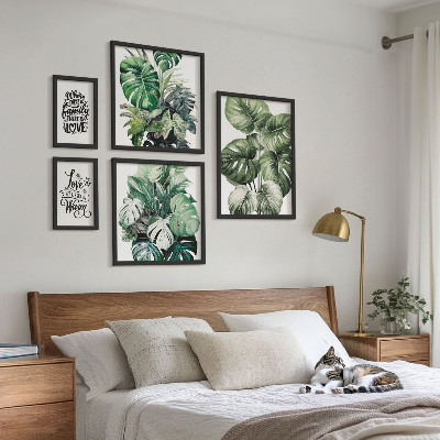 Set di quadri incorniciati Motivi vegetali e citazioni boho
