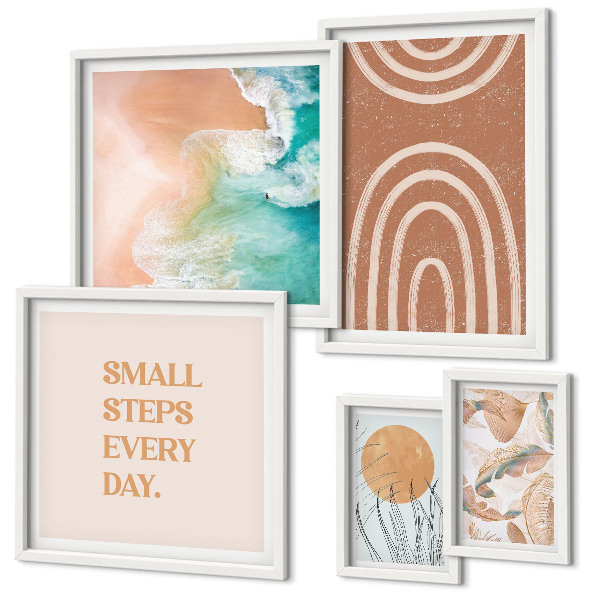Set di 5 quadri Eleganti decorazioni per piante