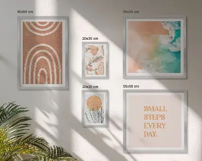 Set di 5 quadri con eleganti decorazioni floreali