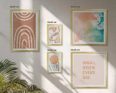 Set di 5 quadri con eleganti decorazioni floreali