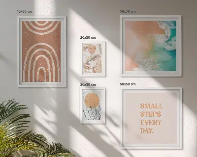 Set di 5 quadri con eleganti decorazioni floreali