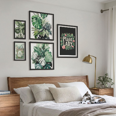 Set di quadri incorniciati Aggiungi tocchi di verde in stile boho-chic