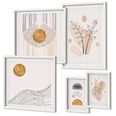 Polittico con cornice Piante eleganti e minimaliste