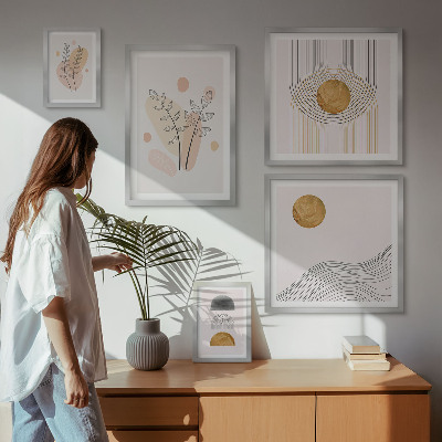 Polittico con cornice Piante eleganti e minimaliste