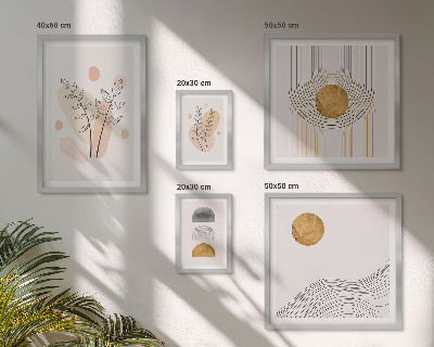 Polittico con cornice Piante eleganti e minimaliste