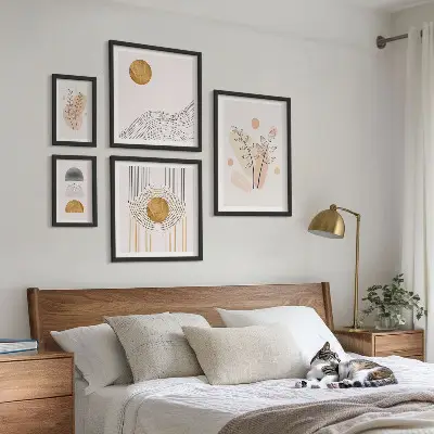 Piante eleganti e minimaliste polittico con cornice