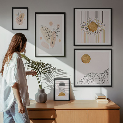 Polittico con cornice Piante eleganti e minimaliste