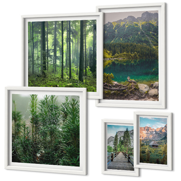 Set di quadri incorniciati Paesaggi montani e foreste