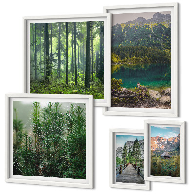 Set di quadri incorniciati Paesaggi montani e foreste