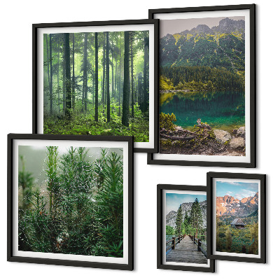 Set di quadri incorniciati Paesaggi montani e foreste